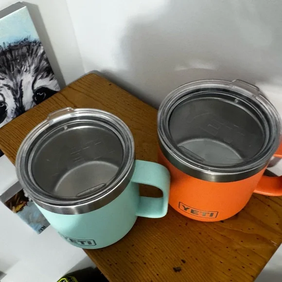 YETI Aqua and Coral Mugs - Picture 4 of 4